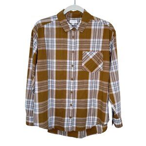 Garnet Hill Plaid Button-Up Back Pleat Shirt, 6